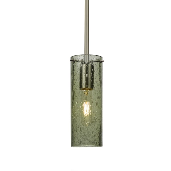 Besa Lighting Juni 10 Stem Pendant, Moss Bubble, Satin Nickel, 1x60W Incandescent 1TT-JUNI10MS-SN - main